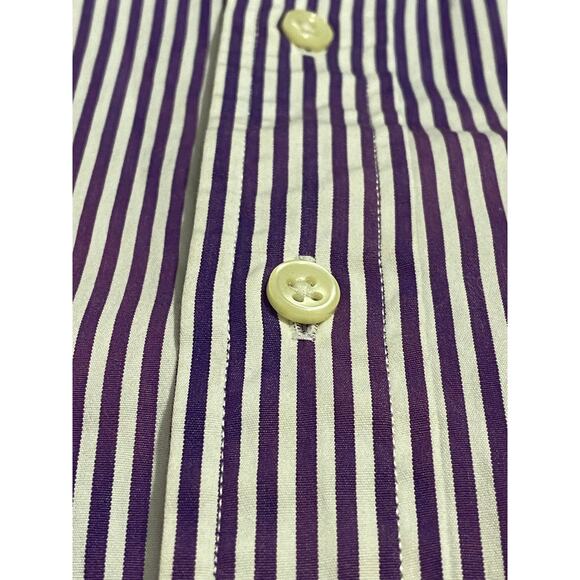 Ralph Lauren Long Sleeve Button Down Shirt Men’s XL Purple White Stripe Slim Fit - Picture 10 of 10